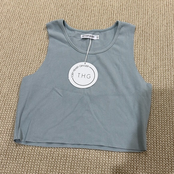 Blue Ribbed Knit Top - Picture 3 of 4